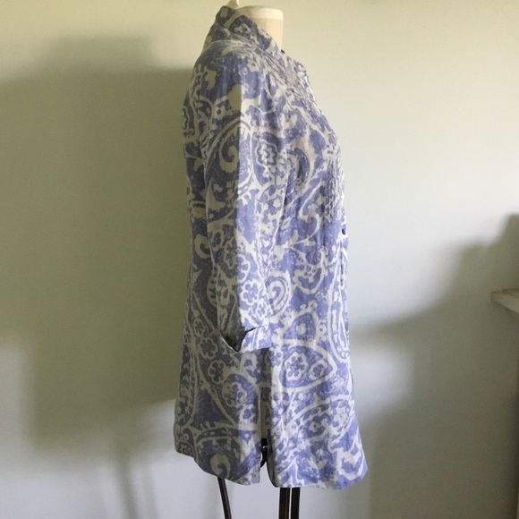 Coldwater Creek soft linen periwinkle-blue tunic - Picture 4 of 10